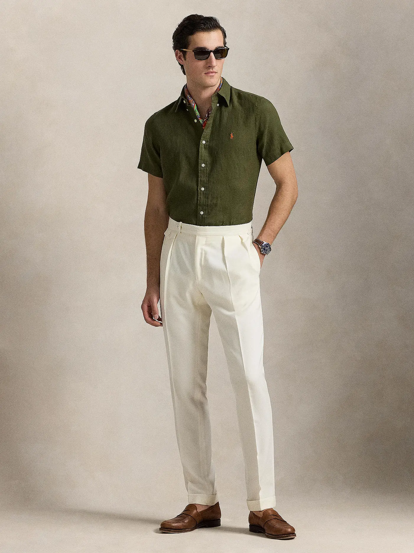 POLO RALPH LAUREN | Leinenhemd | olive